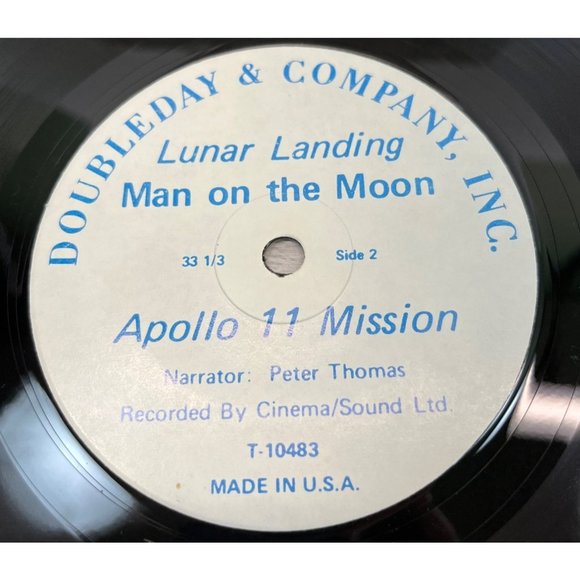 Apollo 11 Lunar Landing Man On the Moon 45 Record Audio Highlights Doubleday - Picture 2 of 5